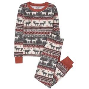 PJ Place Women's Moose FairIsle Thermal Pajamas L